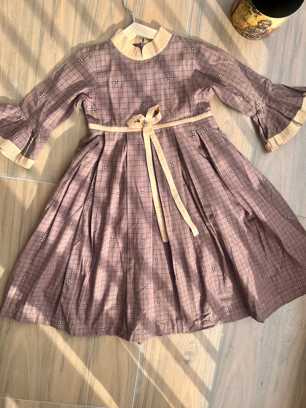 Vintage Checkered Hand-woven Dress (0-11 Years)