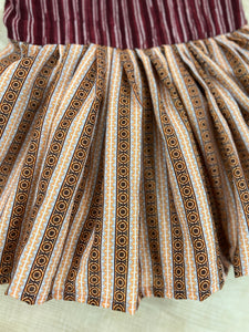 Brown Handloom Cotton Ball Gown Pleated Dress (1-6. Years)