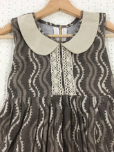 Load image into Gallery viewer, Dusty Grey Handloom Streetwear Peter Pan Collar Frock.
