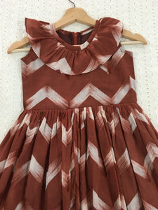 Chocolate Brown Ruffle Dress