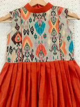 Load image into Gallery viewer, Girls Orange Collar style designer dress (1-13Years)
