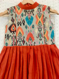 Girls Orange Collar style designer dress (1-13Years)